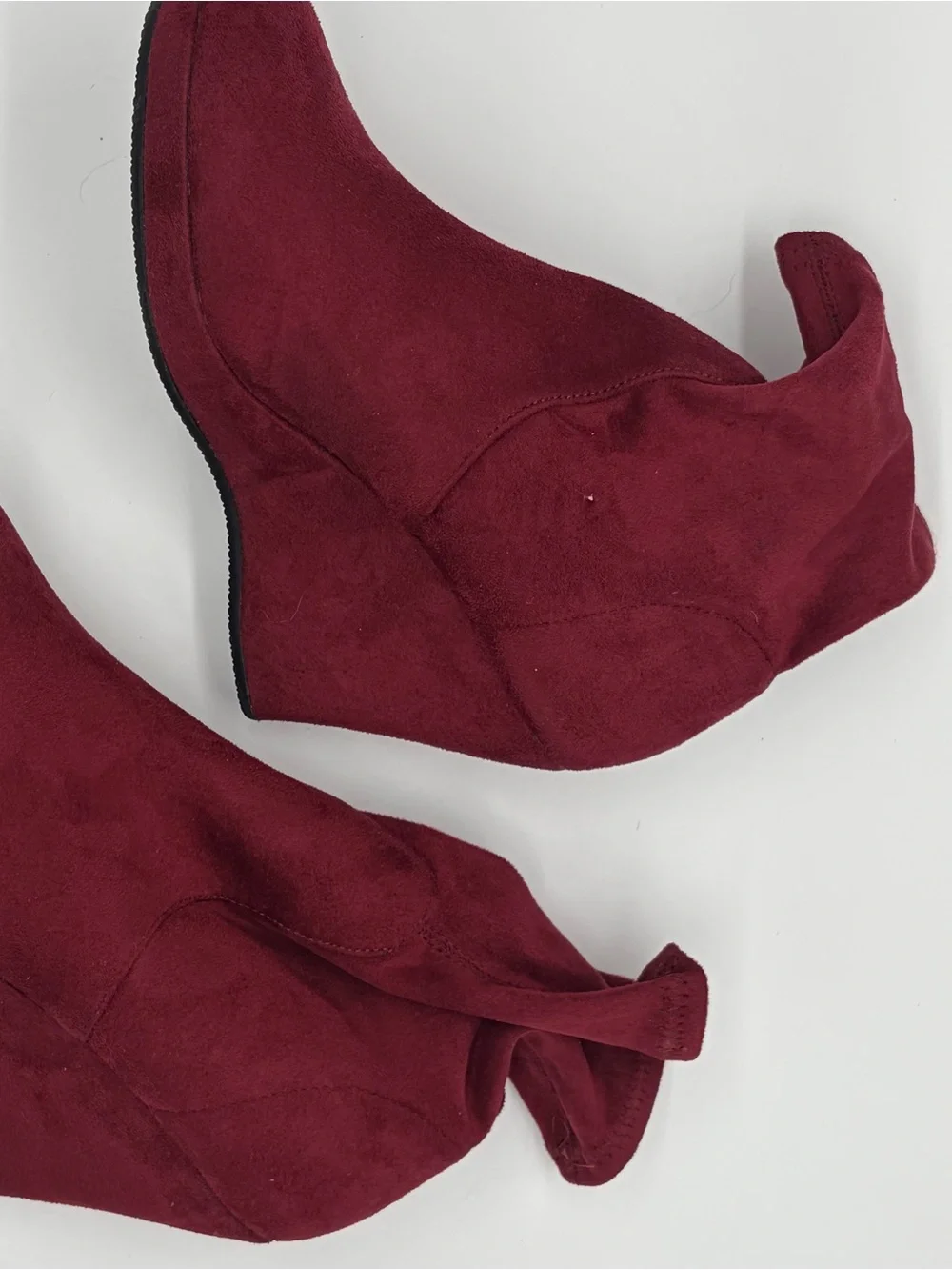 Women's Burgundy Suede Ankle Boots - Stylish Comfort